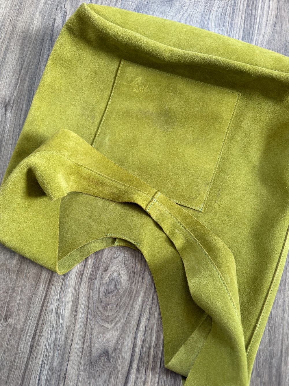 Molly G Green Suede Leather Hobo Shoulder Bag - Picture 6 of 11